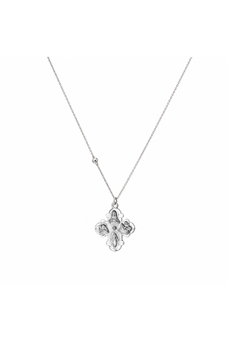 Cross Expandable Necklace, Main, color, Silver