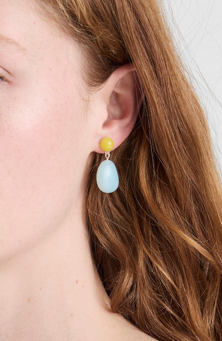 Madewell Stone Double Drop Earrings, Alternate, color, Amazonite Multi