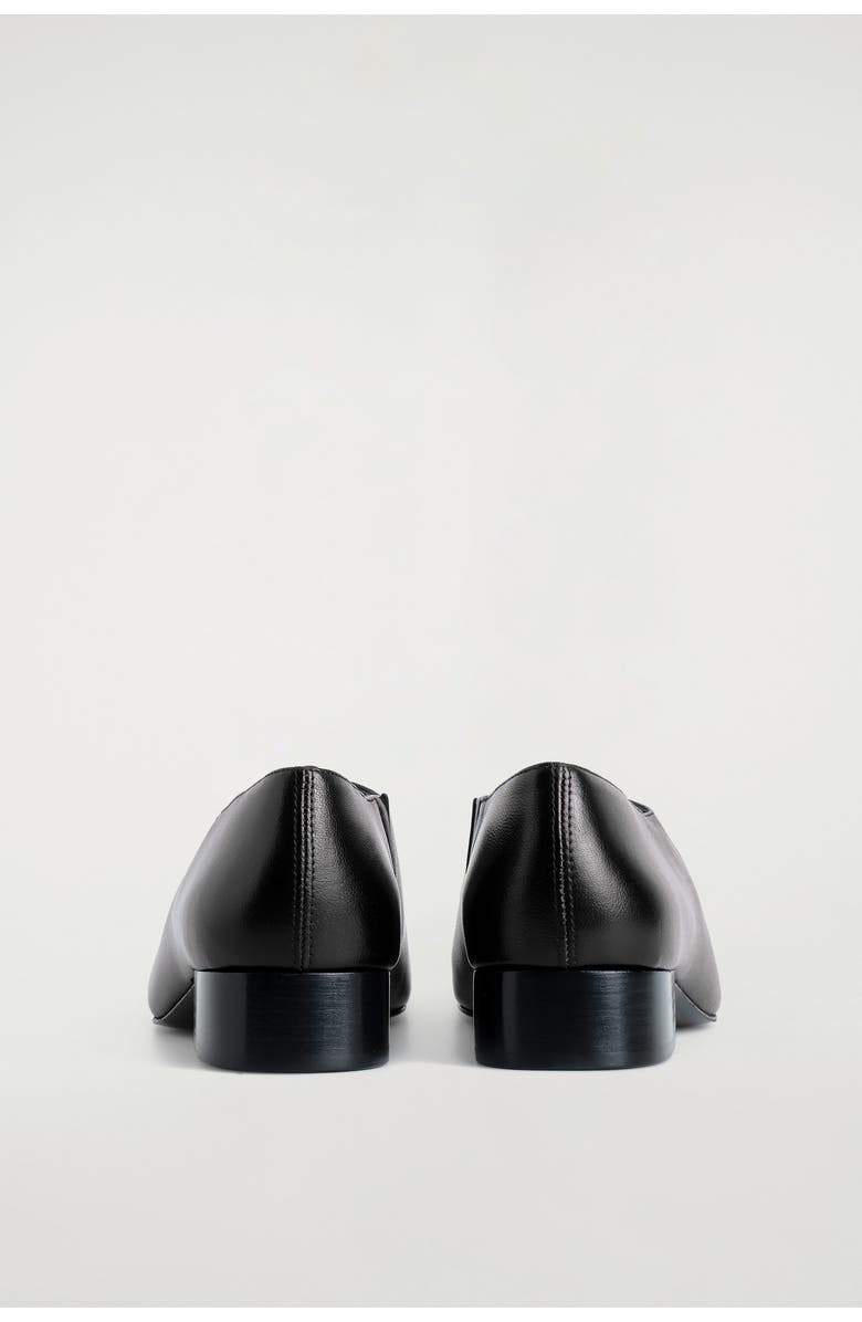 COS Square-Toe Leather Heeled Shoes, Alternate, color, Black