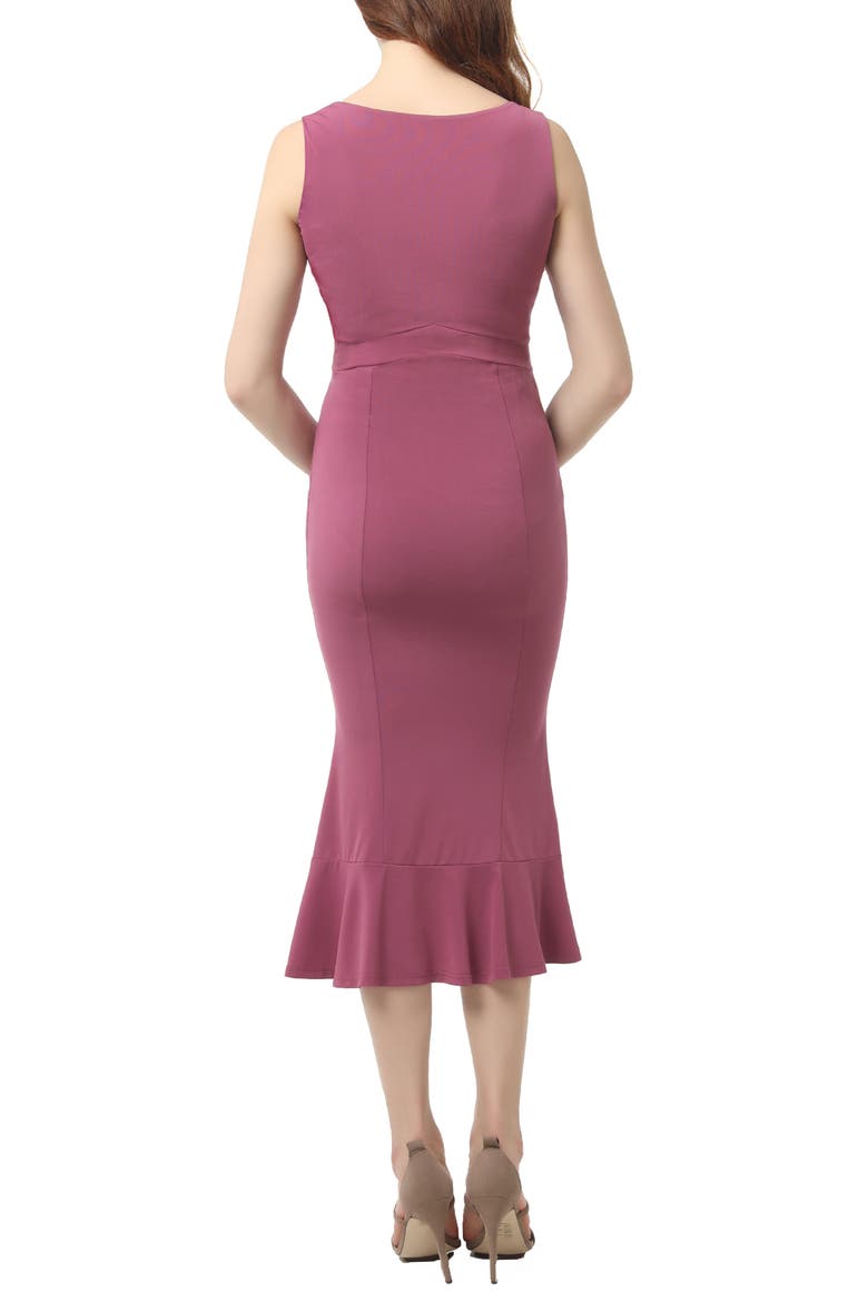 Kora Maternity Mermaid Midi Dress, Alternate, color, ROSE