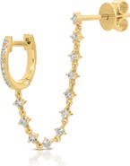 EF Collection Mini Diamond Chain & Huggie Earring