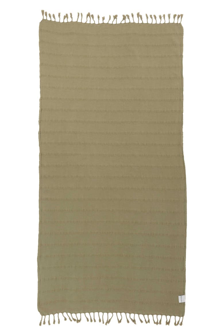Stonewashed Organic Cotton Turkish Towel, Main, color, Khaki Green