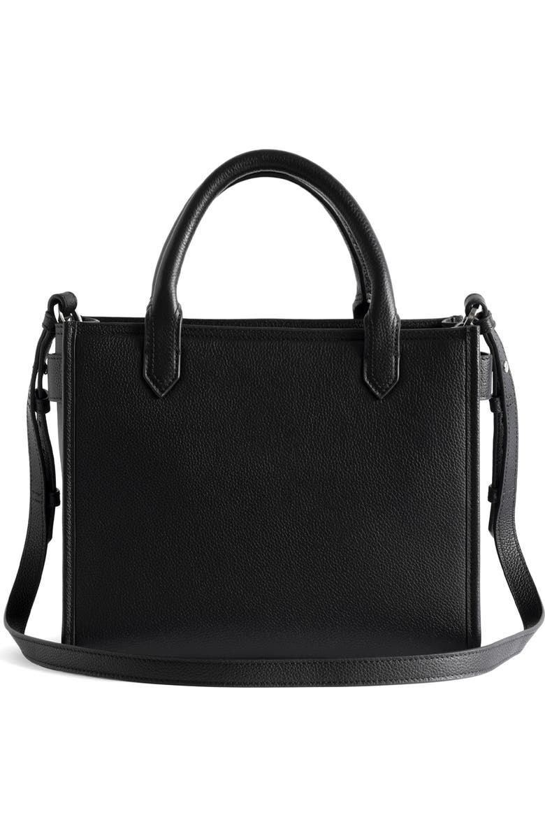 Zadig & Voltaire Angel Extra Small Leather Tote, Alternate, color, Black