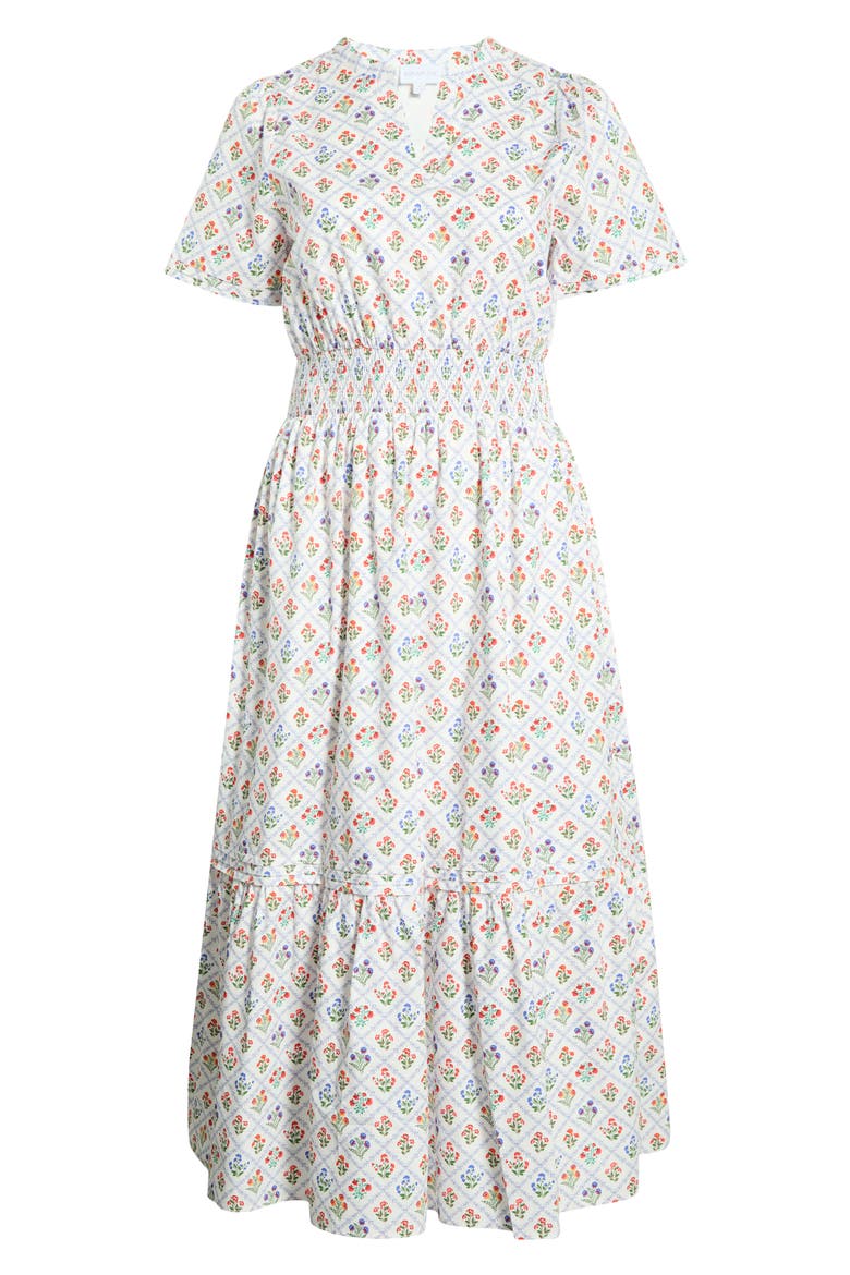 Lara Floral Belraj Poplin Maxi Dress, Alternate, color, WHiTE-MULTI