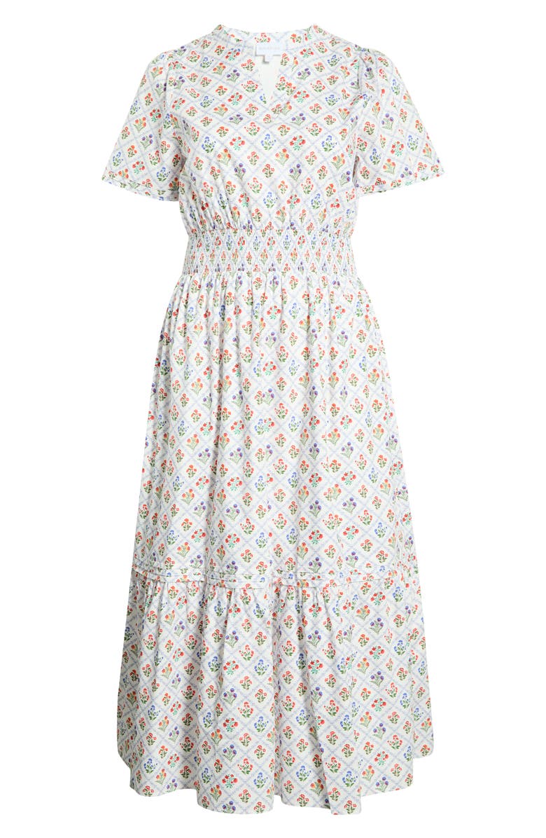 SUGARLIPS Lara Floral Belraj Poplin Maxi Dress, Alternate, color, White-Multi