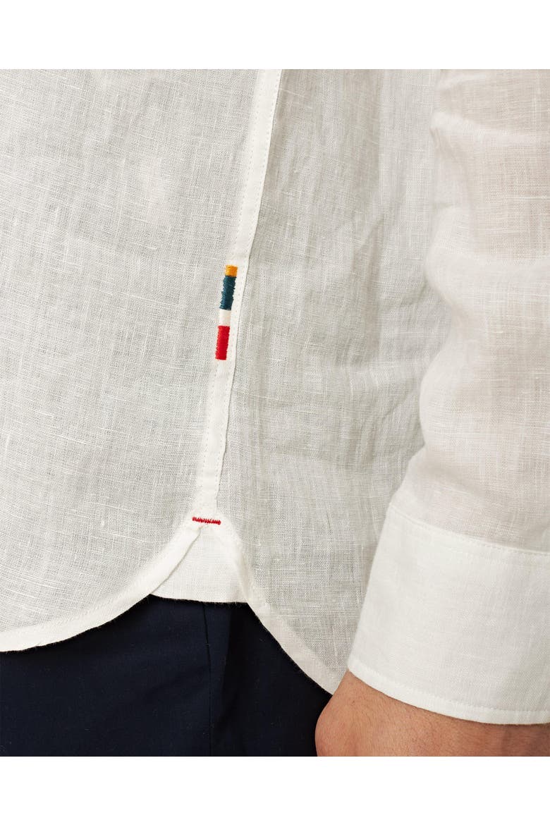 Justin Lino Relaxed Fit Classic Collar Italian Linen Shirt, Alternate, color, White