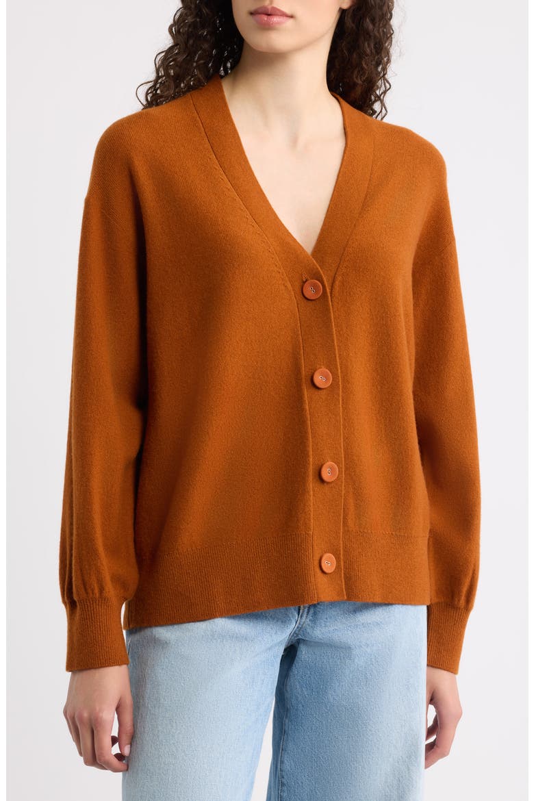 Wool & Cashmere Cardigan, Alternate, color, OCHRE