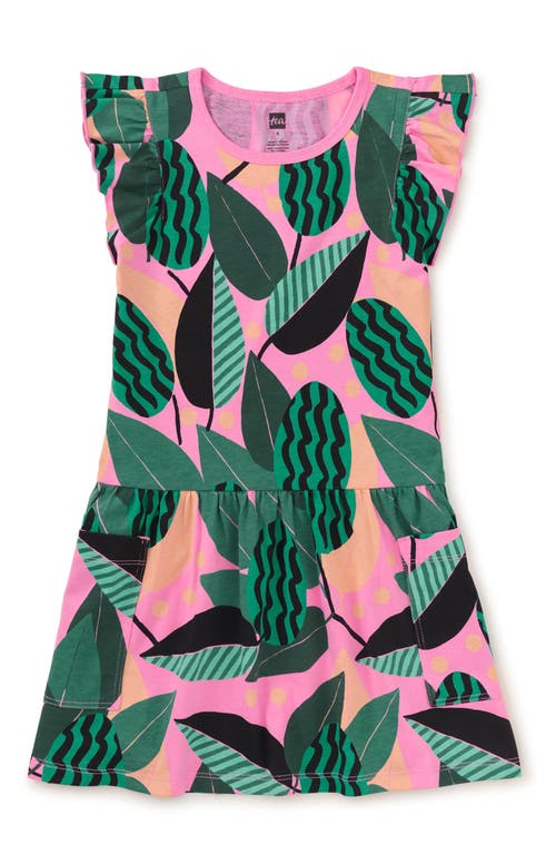 Tea Collection Flutter Sleeve Pocket Dress 2.0 In Bossa Nova Foliage