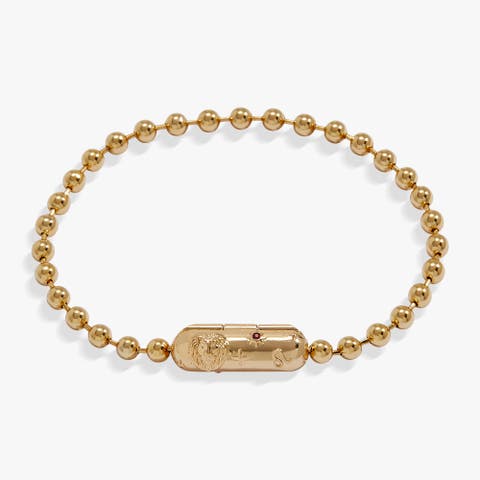 Leo Zodiac Barrel Bead Bracelet