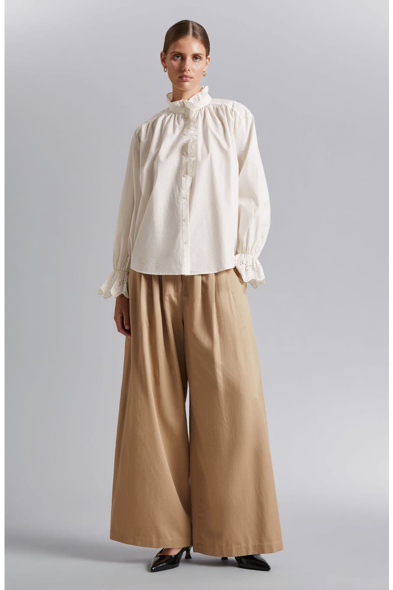 Long Sleeve Button-Up Shirt, Alternate, color, OFFWHITE
