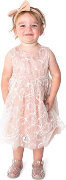 Popatu Kids' Sequin Embroidered Heart Dress
