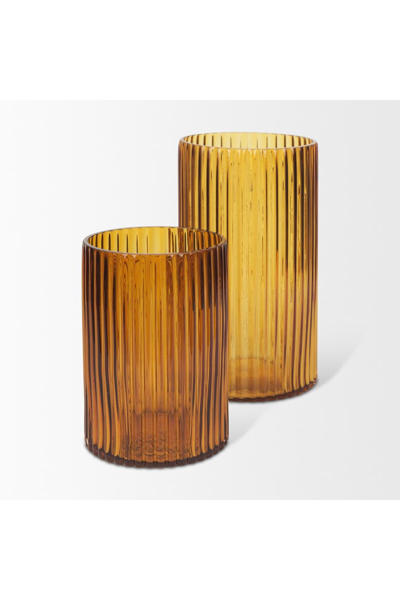 Dawn Ribbed Glass Vase, Alternate, color, Yellow