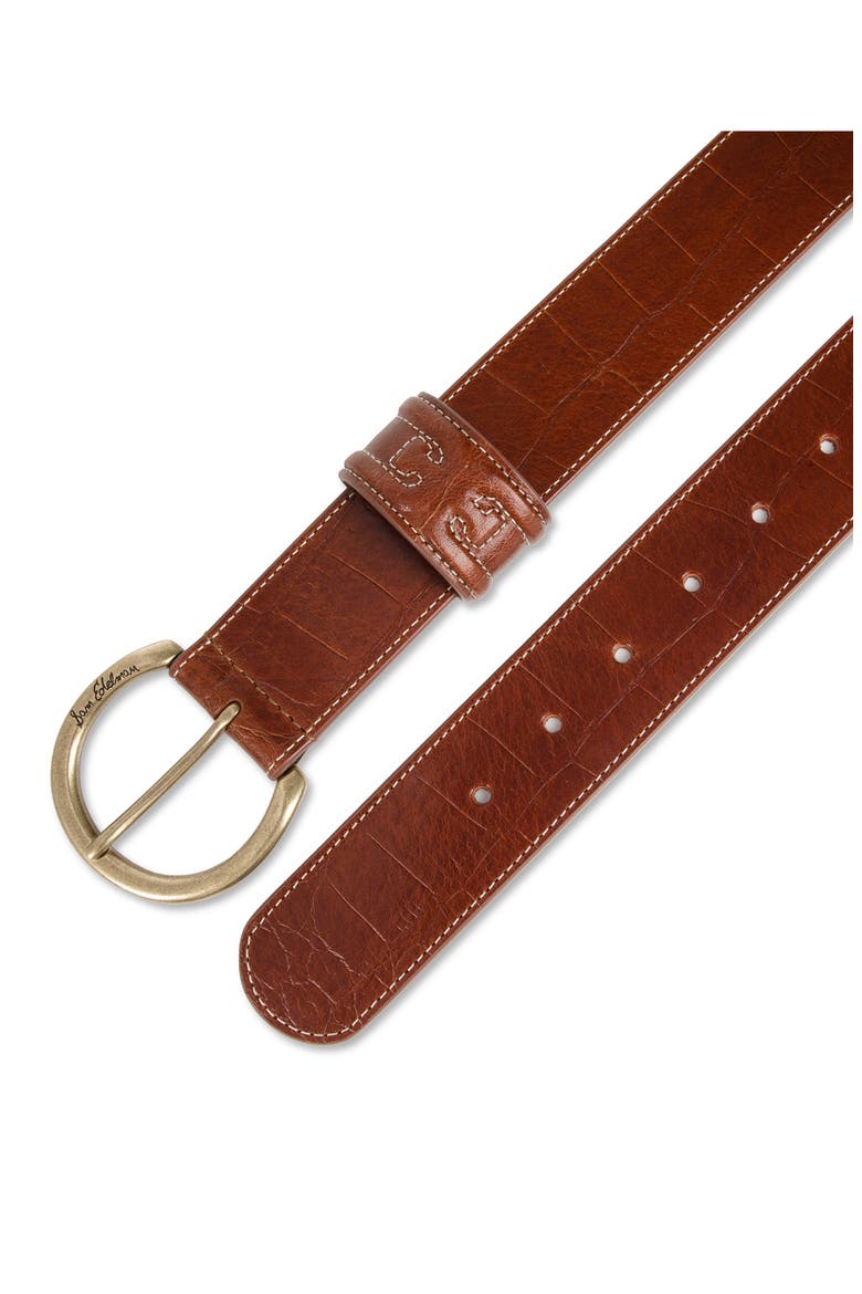 Rounded Buckle Belt, Alternate, color, TAN CROC