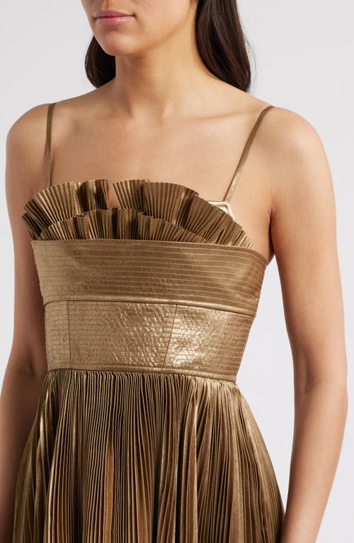 Acler Holcot Pleated Cocktail Minidress In Gold Ombre