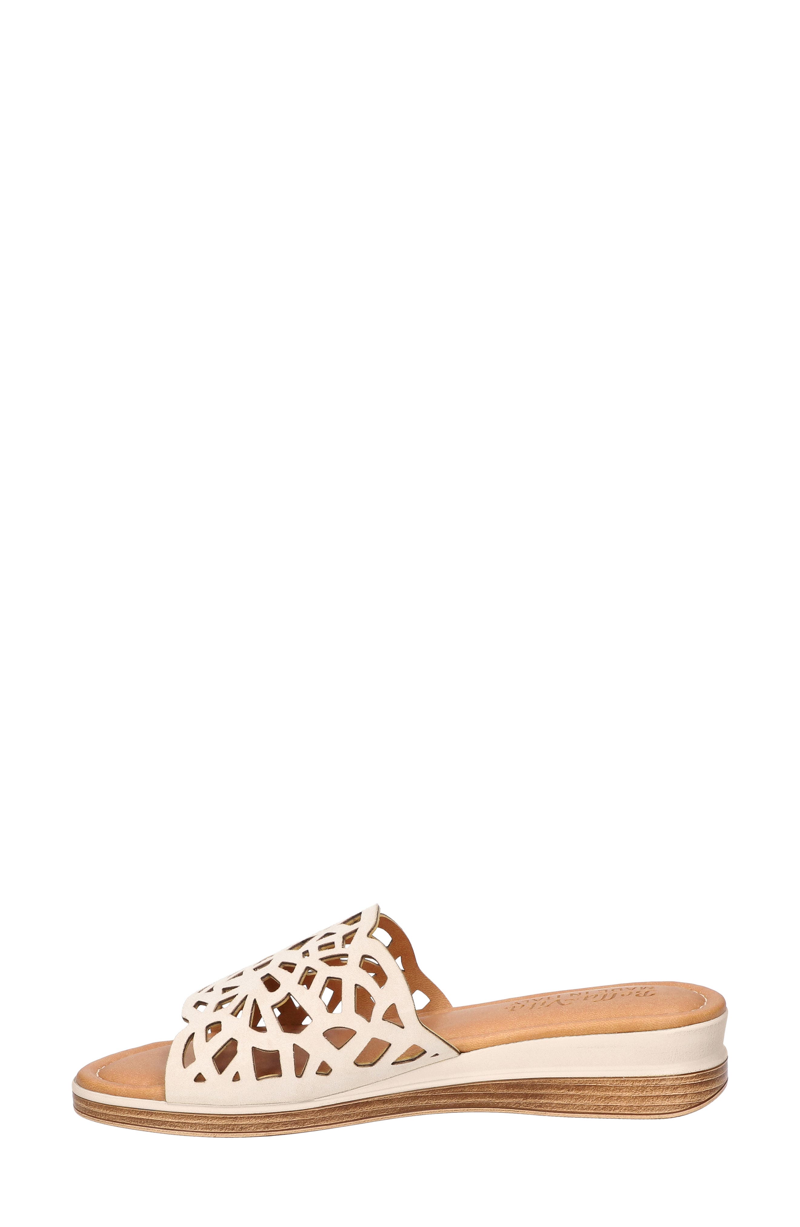 Cas-Italy Wedge Slide Sandal, Alternate, color, STONE ITALIAN LEATHER
