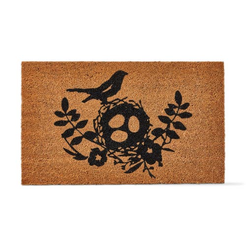 tag 1'6" x 2'6" Bird With Nest Rectangle Indoor and Outdoor Coir Door Welcome Mat Beige  product