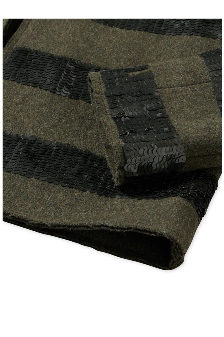 Classic Wool Pailettes Jacket, Alternate, color, Military Green