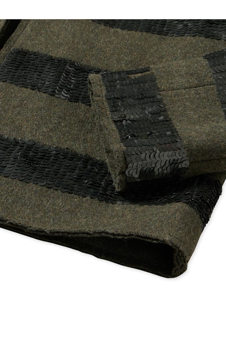 Fortela Classic Wool Pailettes Jacket, Alternate, color, Military Green