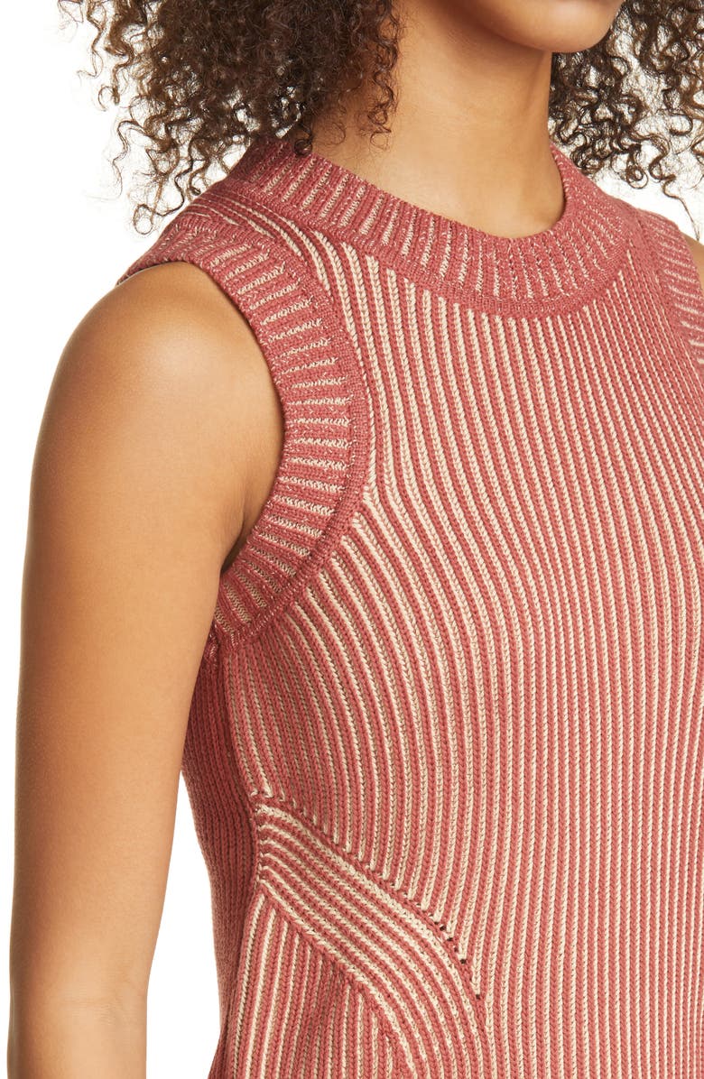 Nicole Miller Plaited Ribbed Sleeveless Sweater, Alternate, color,