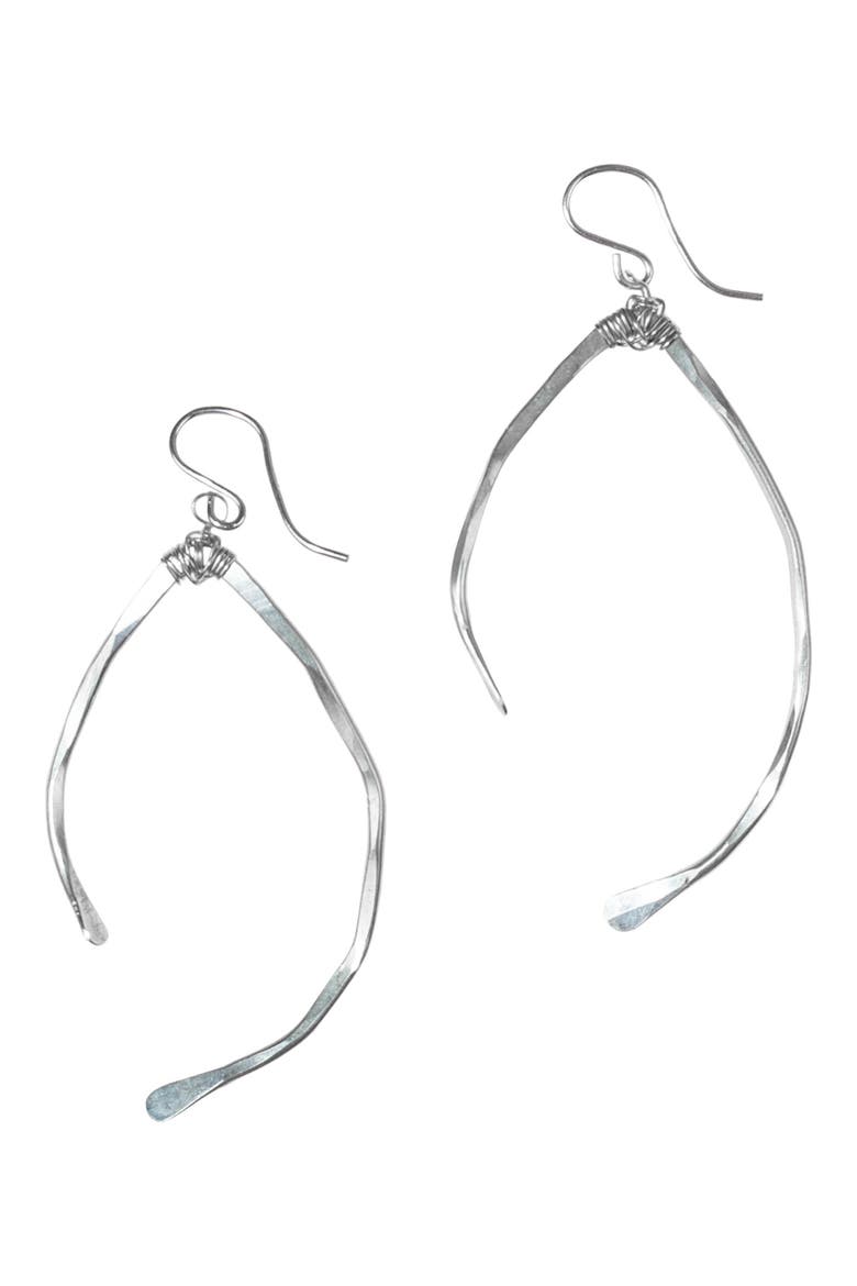 Wishbone Earrings, Main, color, SILVER