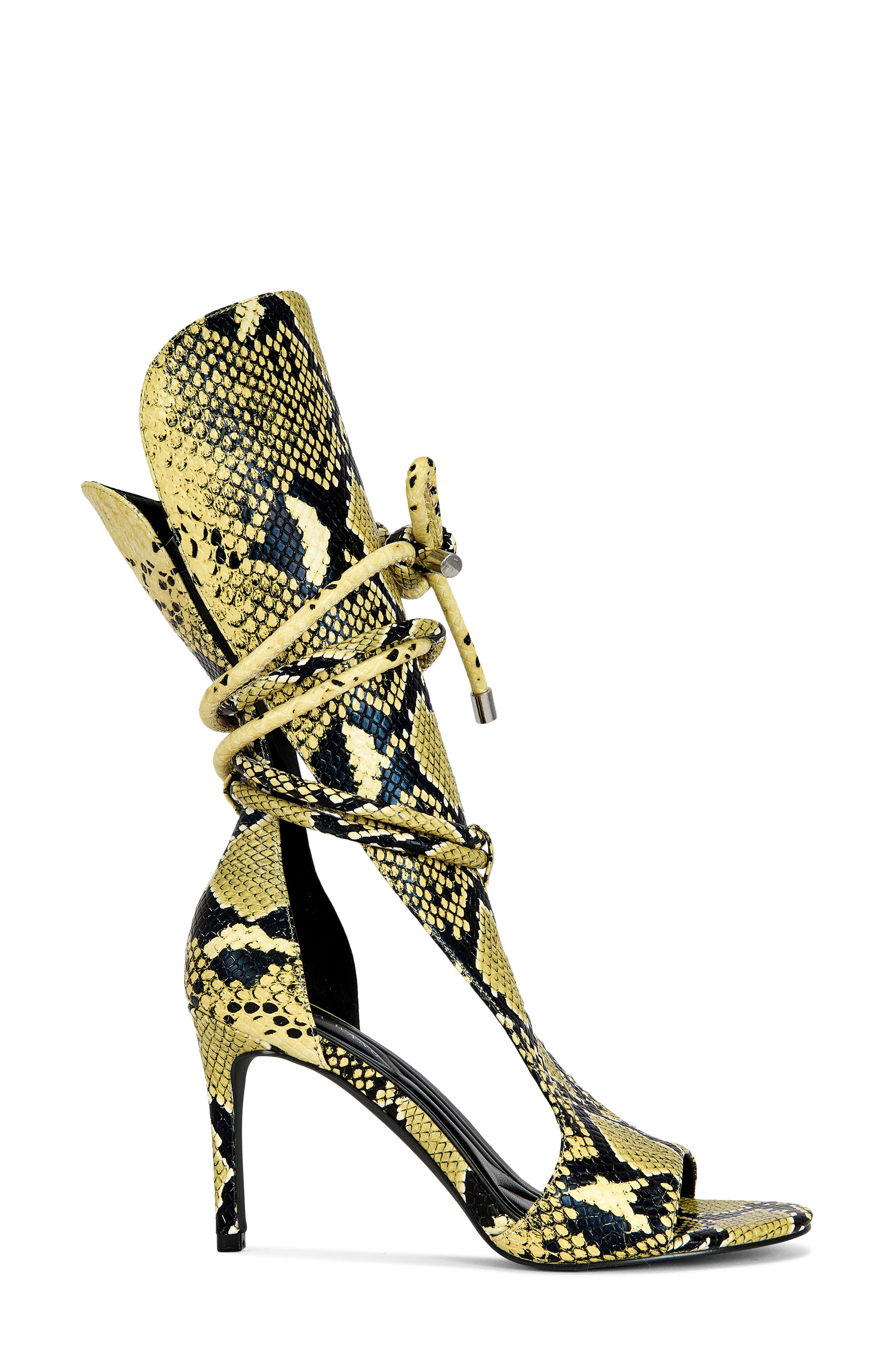 AZALEA WANG Bocker Snakeskin Embossed Sandal, Alternate, color, Yellow Multi