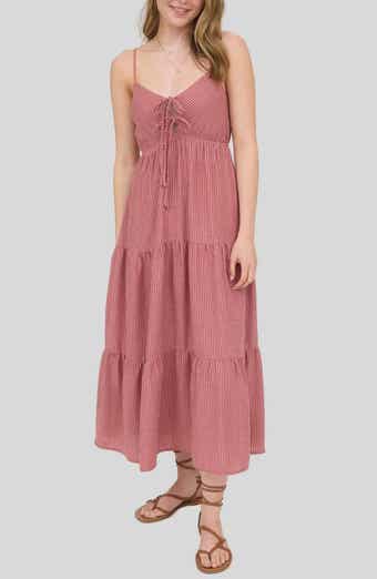 Blu Pepper Stripe Empire Waist Tiered Sundress