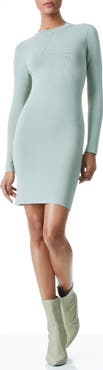 Alice + Olivia Estelle Reversible Twist Detail Long Sleeve Body-Con Dress