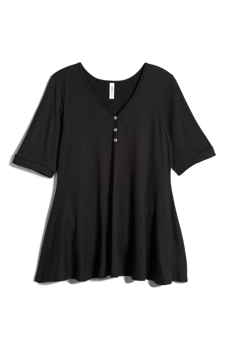 Three-Button Tunic, Alternate, color, BLACK