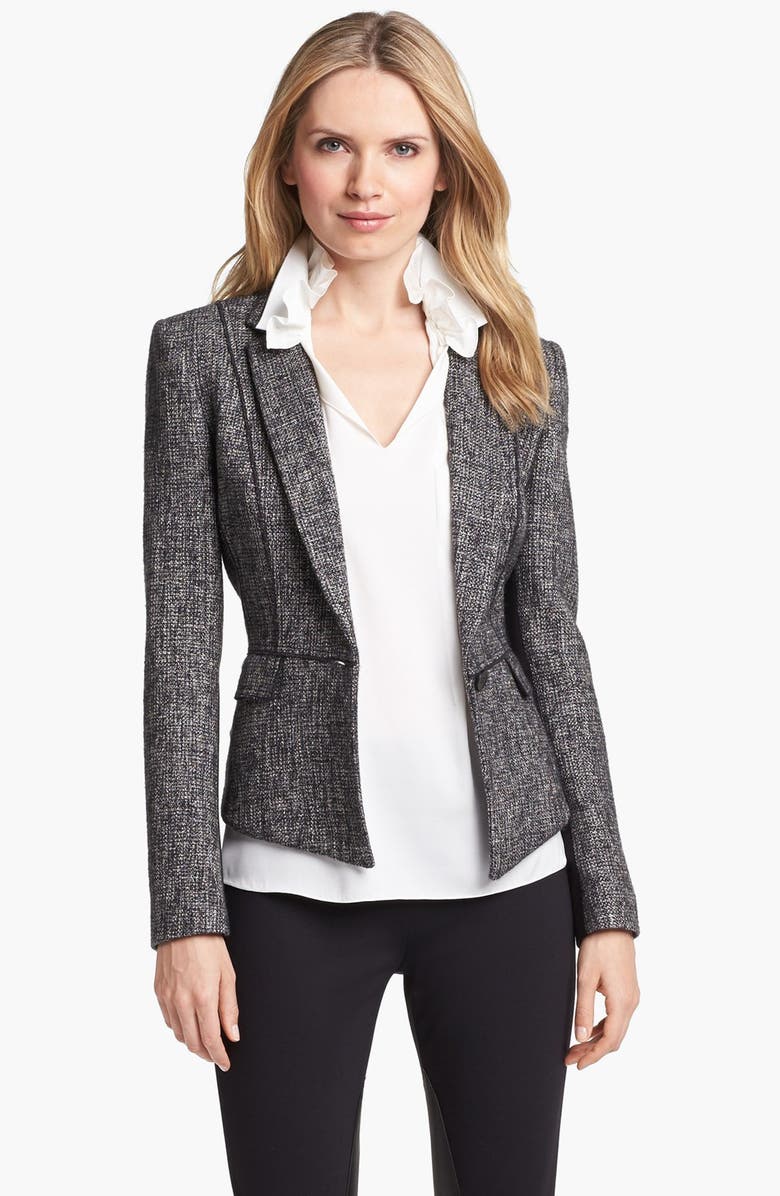 Elie Tahari 'Minka' Metallic Tweed Jacket, Main, color,