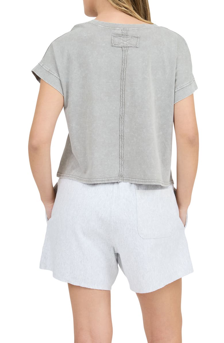Blu Pepper Solid Washed Crop T-Shirt, Alternate, color,