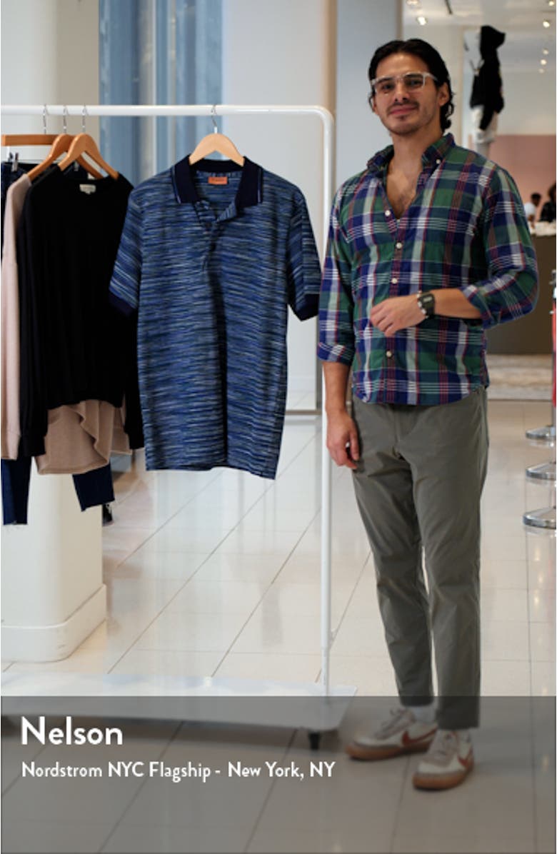 Space Dye Stripe Short Sleeve Cotton Polo, sales video thumbnail