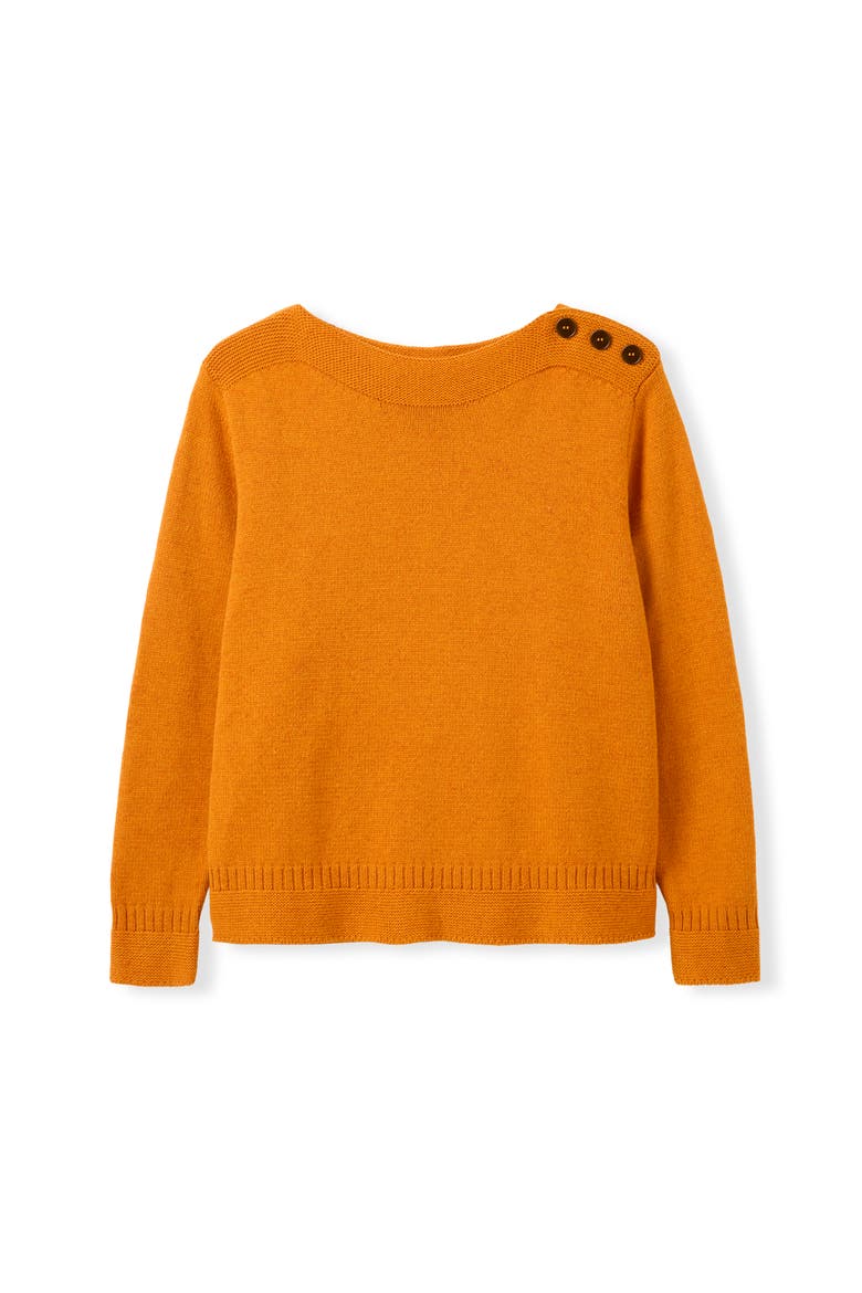Button Detail Gansey Sweater, Alternate, color, Golden Yellow