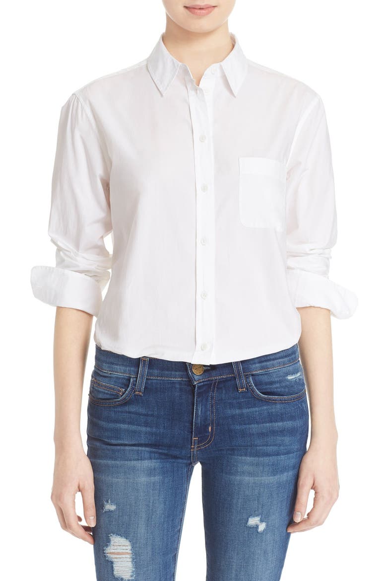 'Kenton' Cotton Shirt, Main, color, WHITE