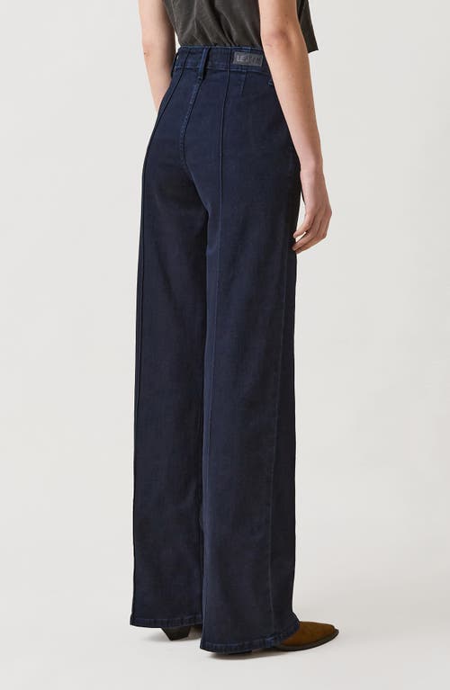 Le Jean Pintuck Wide Leg Jeans In Blue