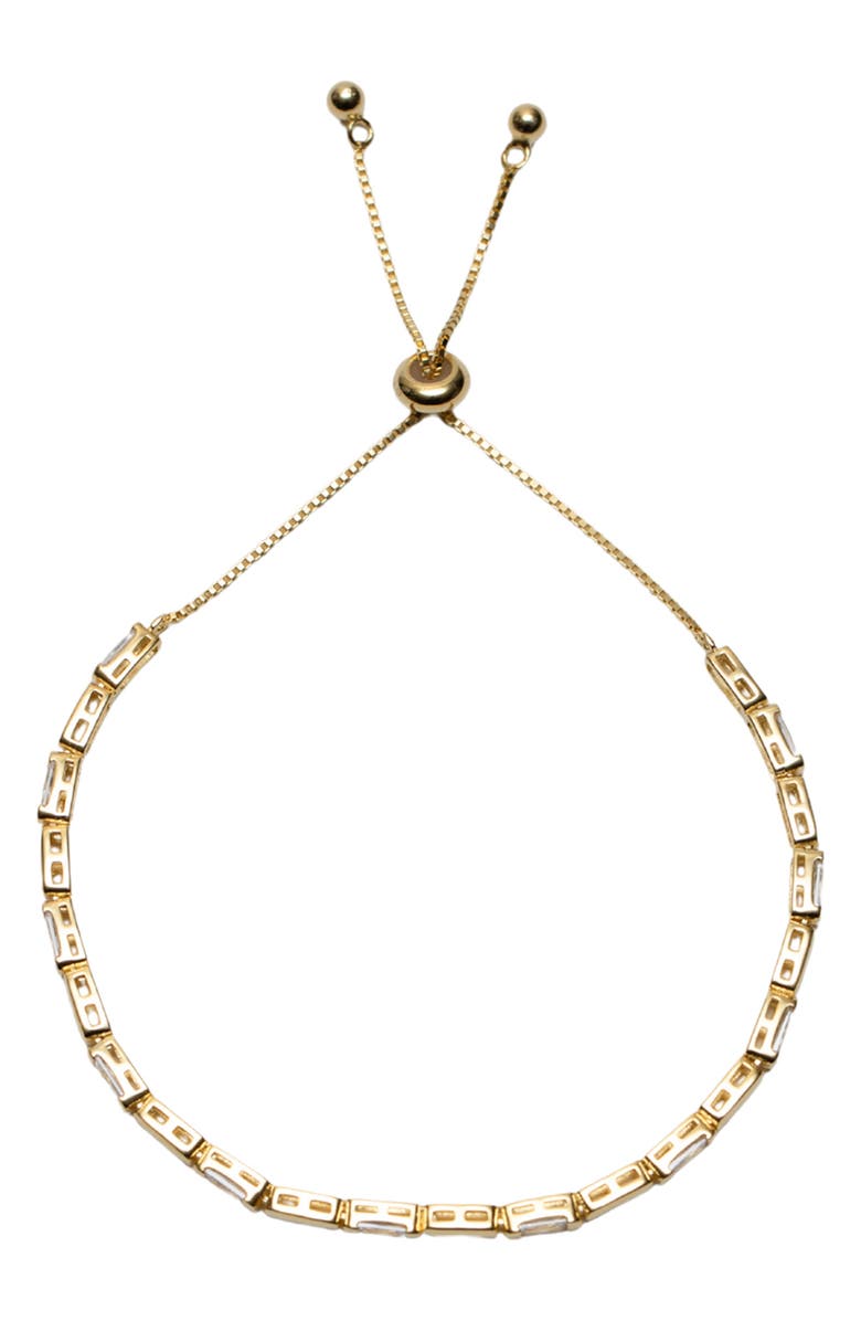 Argento Vivo Sterling Silver Baguette Slider Bracelet, Main, color, Gold