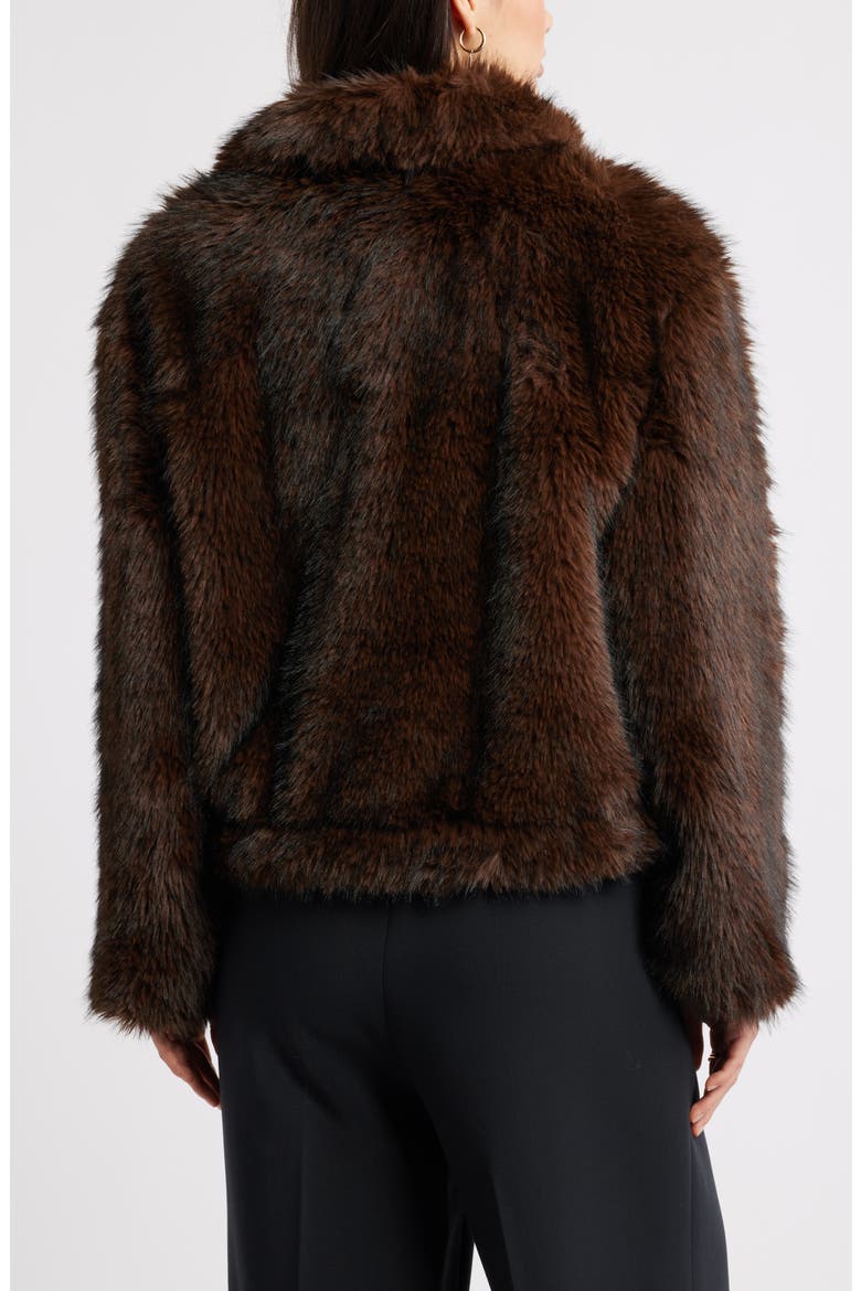 Faux Fur Bomber Jacket, Alternate, color, BROWN COFFEE
