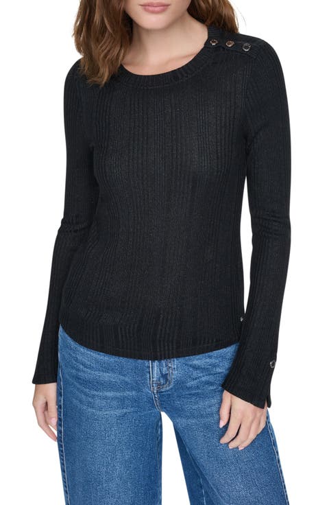 Ribbed Button Detail Sweater