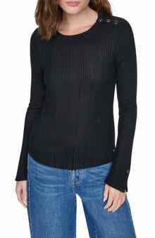 Ribbed Button Detail Sweater