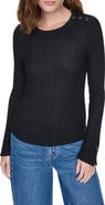 DKNY Jeans Ribbed Button Detail Sweater