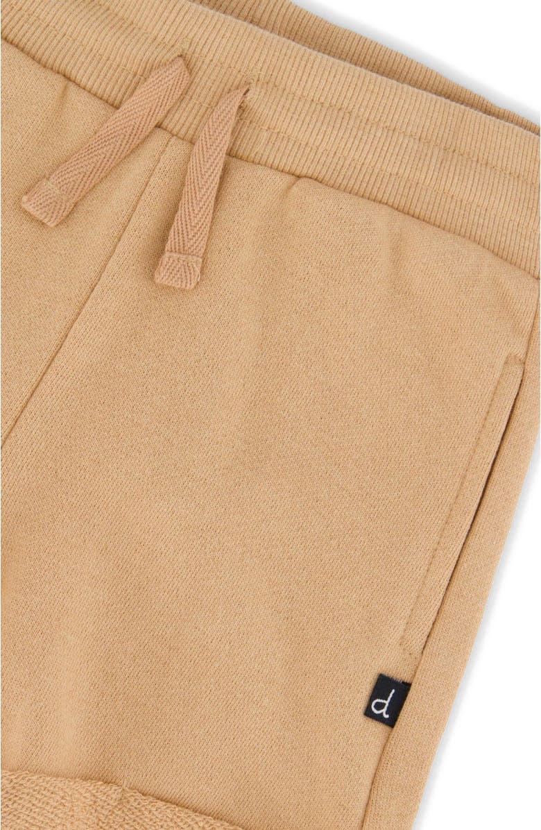 Deux par Deux Elastic Waist with Drawstring French Terry Shorts, Alternate, color, Beige