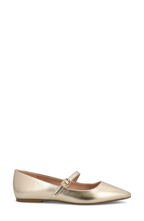 Mia Aviba Mary Jane Pointed Toe Flat In Gold