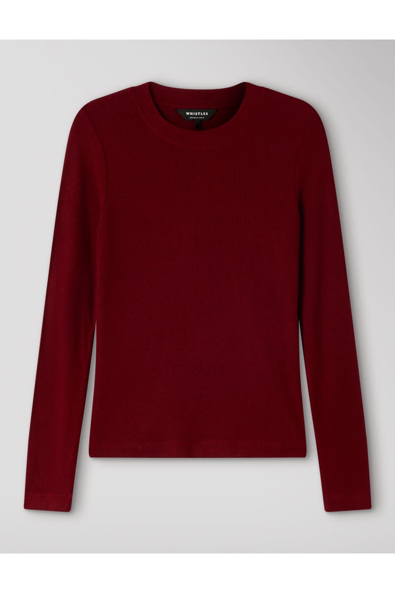Essential Rib Crew Long Sleeve T-Shirt, Alternate, color, Red