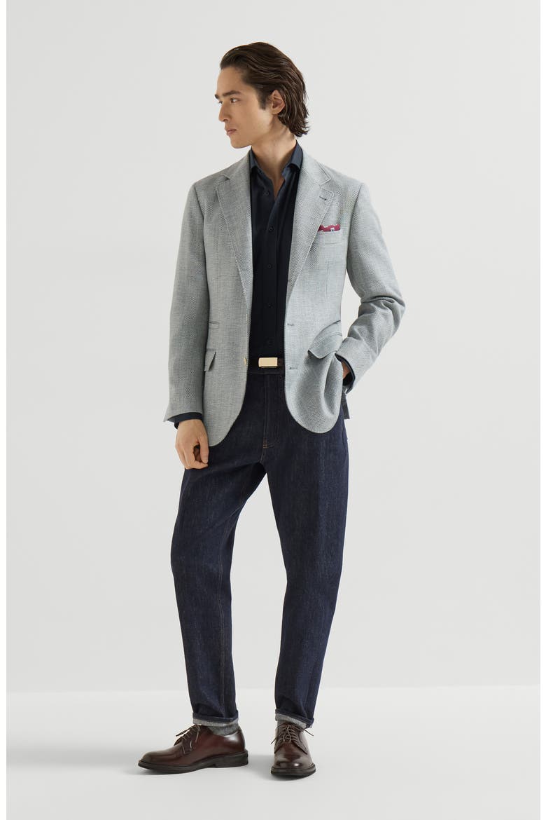 Garment-dyed twill  shirt with spread collar, Alternate, color, Navy Blue