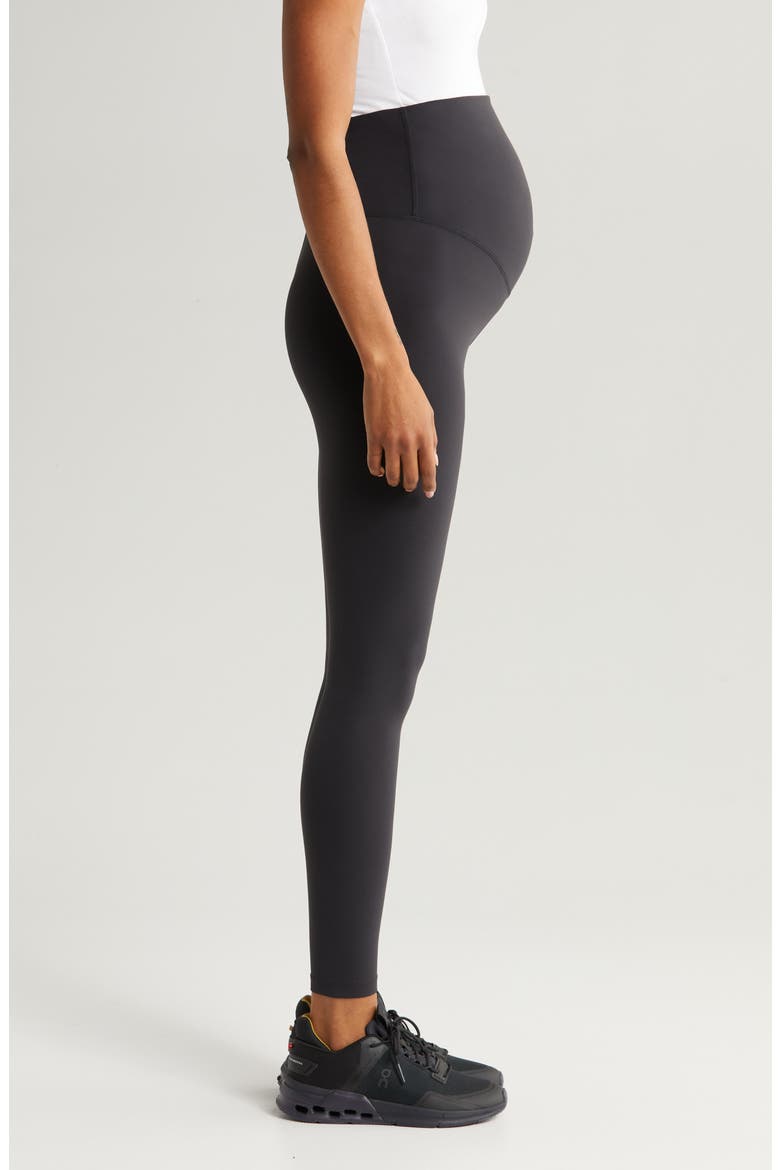 Mamasana Studio Luxe High Waist Maternity Leggings, Alternate, color, BLACK