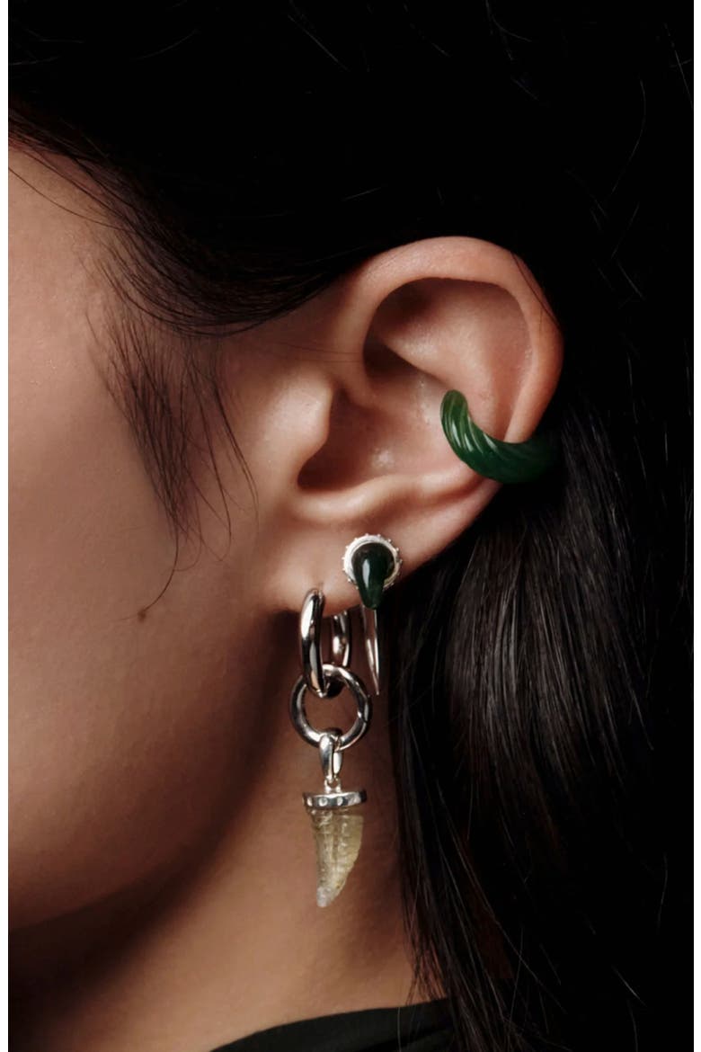 Carved Stone Ear Cuff, Alternate, color, BLUE LAPIS
