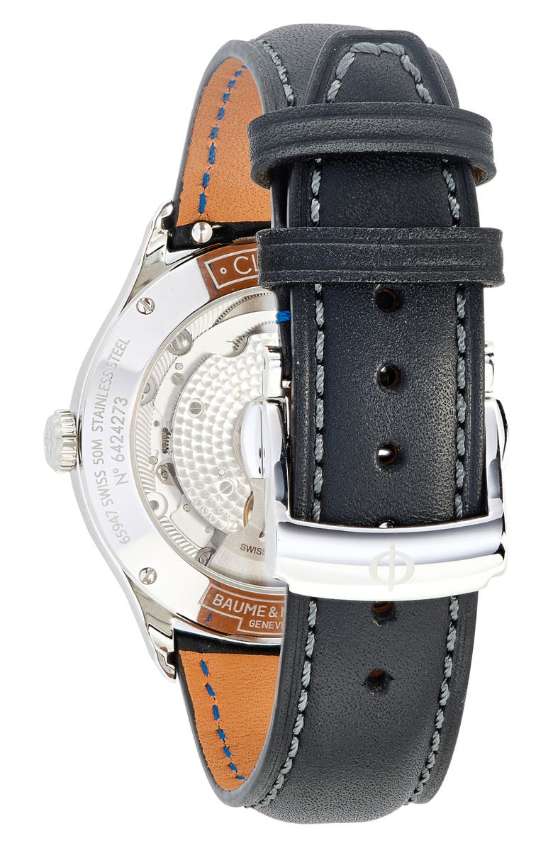 Baume & Mercier Clifton Automatic Moon Phase Bracelet Watch, 42mm, Alternate, color, Lacquered Gray