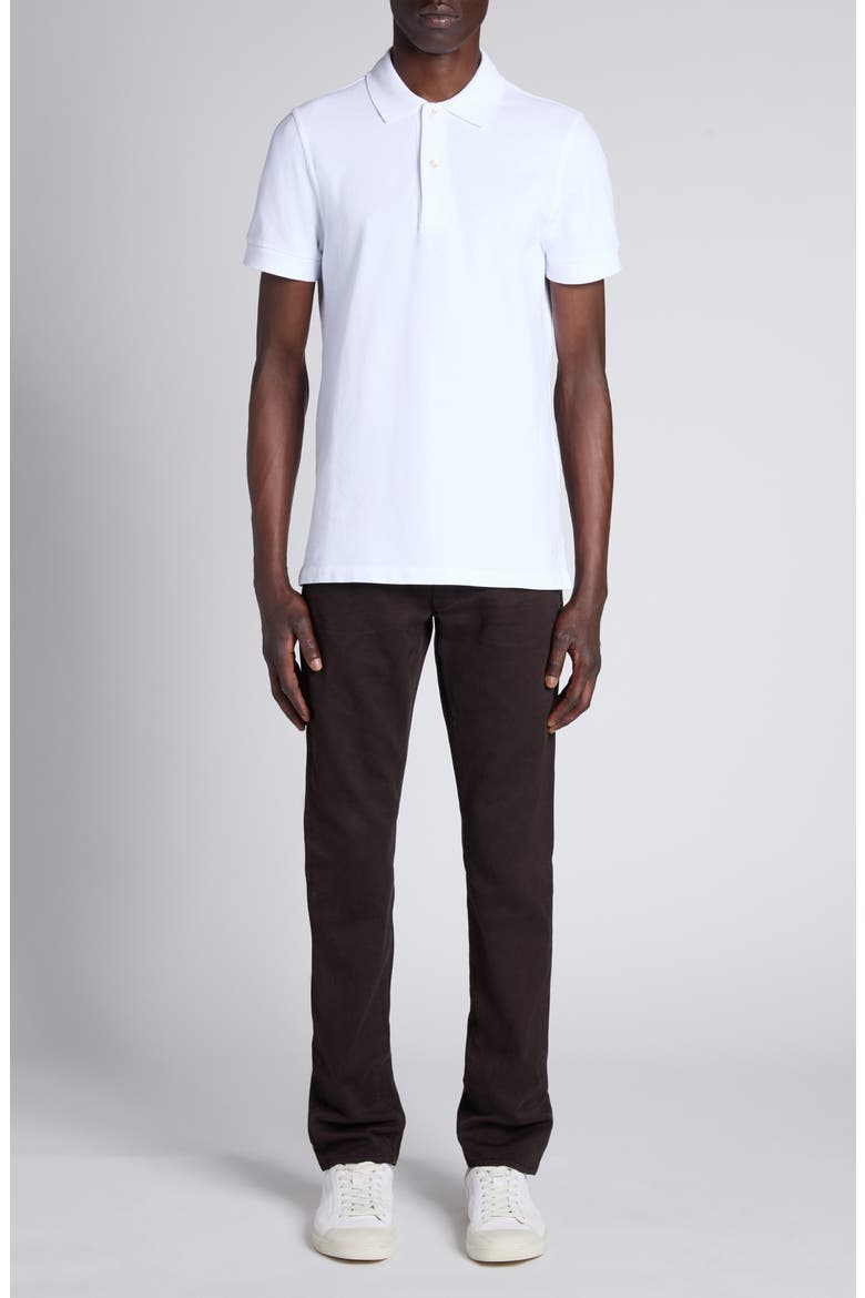 Lyocell & Cotton Piqué Polo, Alternate, color, AW002 WHITE