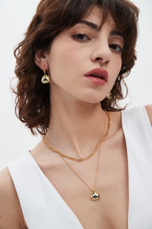 Classicharms Aria Gemstone Hoop Drop Earrings In Gold