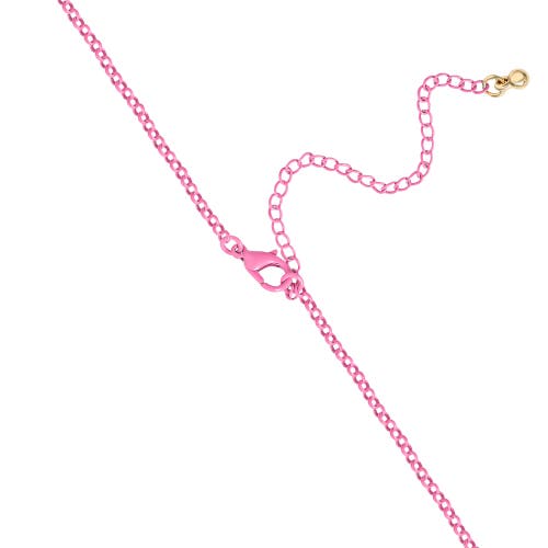 Hello Kitty Pave Pendant Necklace With Neon Red Chain, 16"+ 3" In Gold
