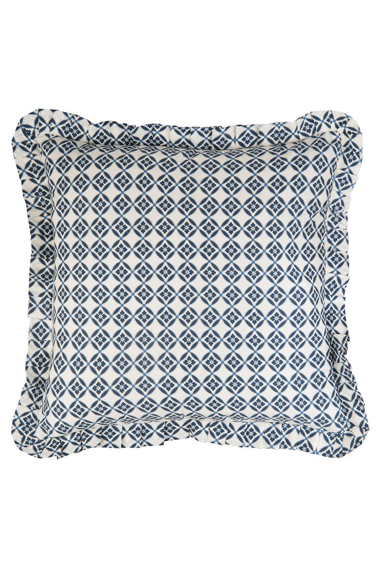 Colonial Williamsburg Stafford Royal 100% Cotton Euro Pillow Sham 26" x 26", Main, color, Blue